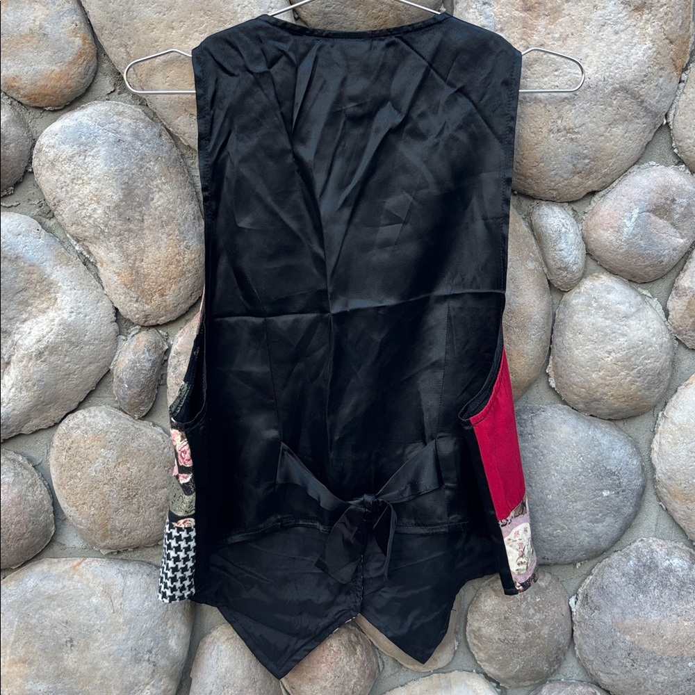 Vintage Unique Patchwork Vest With Houndstooth An… - image 2